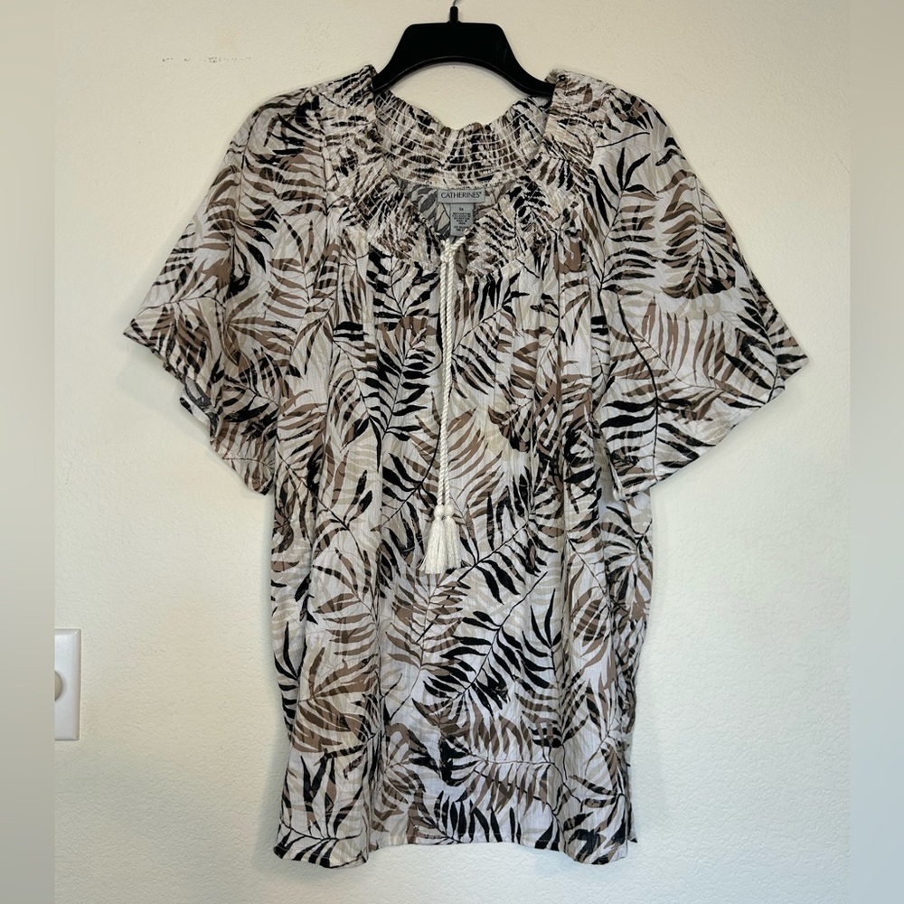Catherines Tropical Top 1X  100 perfect cotton